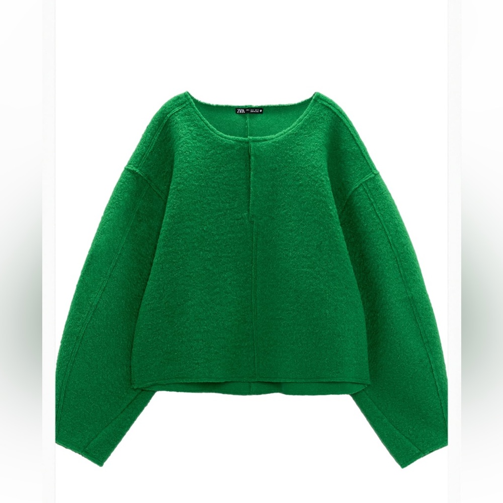 Zara Textured Cropped Sweatshirt